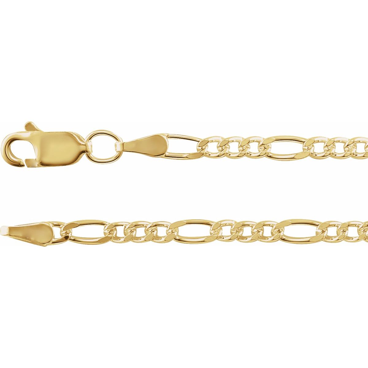 3.5 mm Figaro Chain Bracelet (2.5 Mm / 7 In) - 14K Yellow Gold-Filled - Series CH434