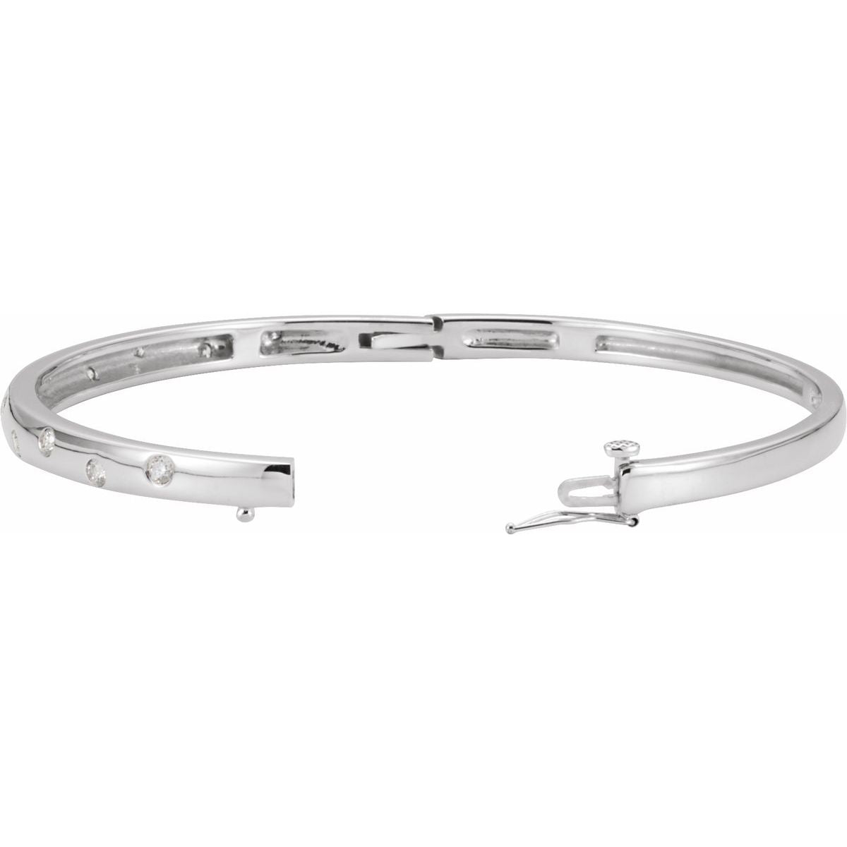 Accented Hinged Bangle Bracelet (3.9 Mm) - gallery - Series 60890