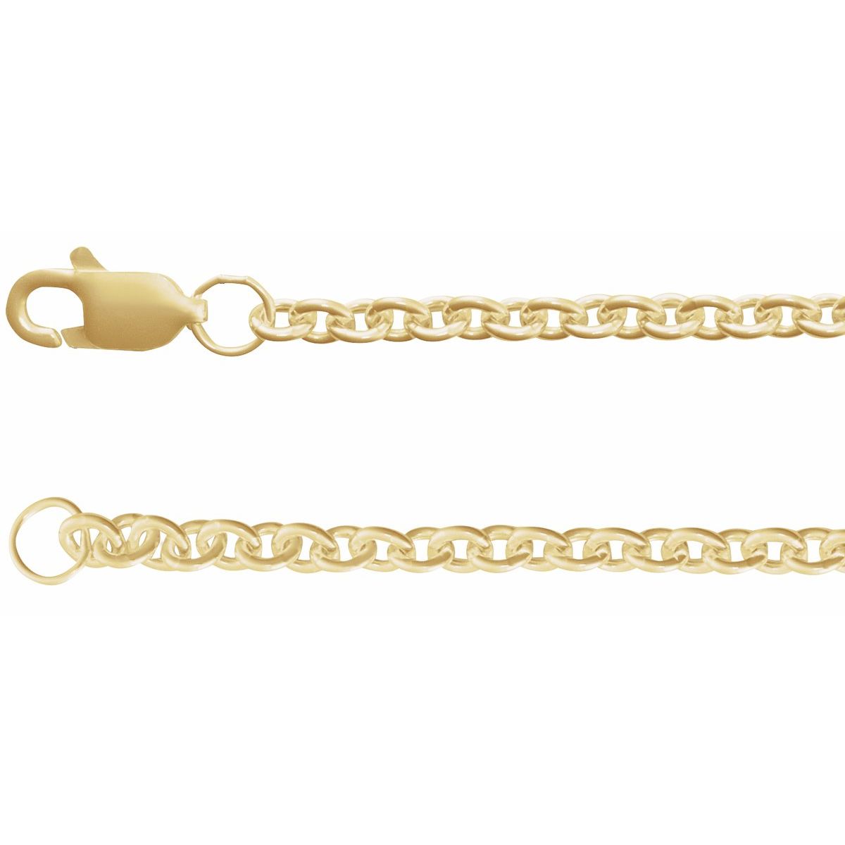 2.8 mm Cable Chain Bracelet (2.4 Mm / 7 In) - 14K Yellow Gold-Filled - Series CH1225