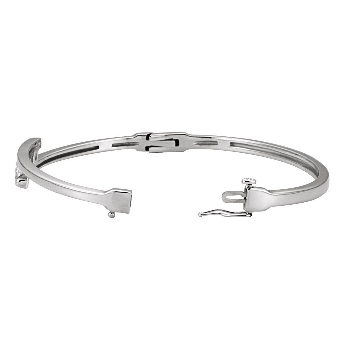 Three-Stone Hinged Bangle Bracelet (6.9 Mm) - gallery - Series 66021