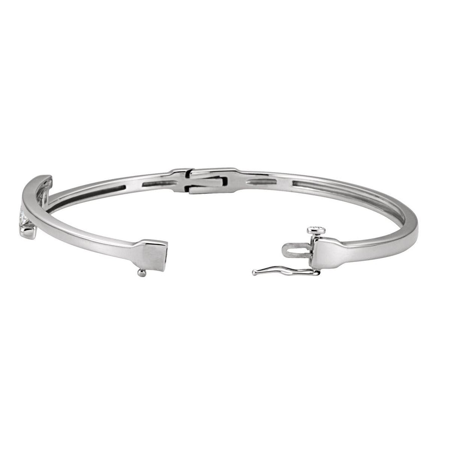 Three-Stone Hinged Bangle Bracelet (6.9 Mm) - gallery - Series 66021