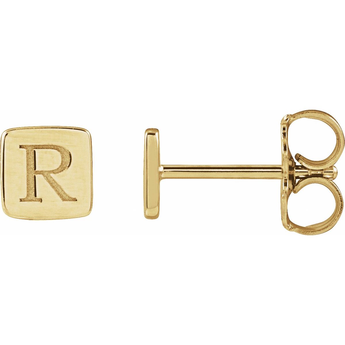 Engravable Geometric Stud Earrings (5 X 5 Mm)