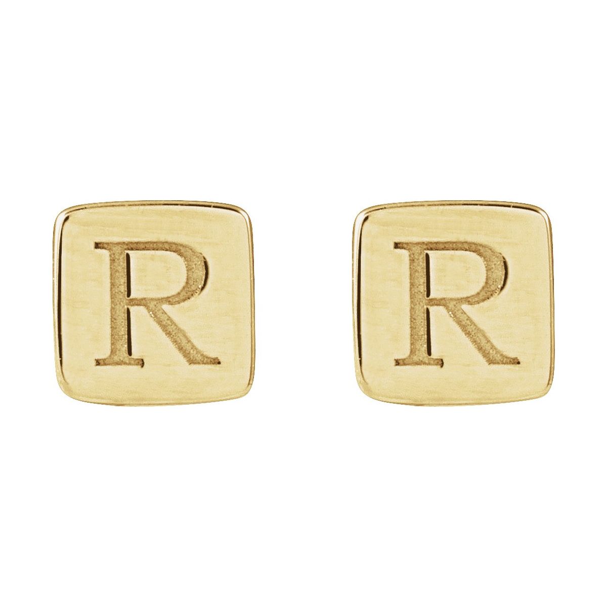 Engravable Geometric Stud Earrings (5 X 5 Mm)