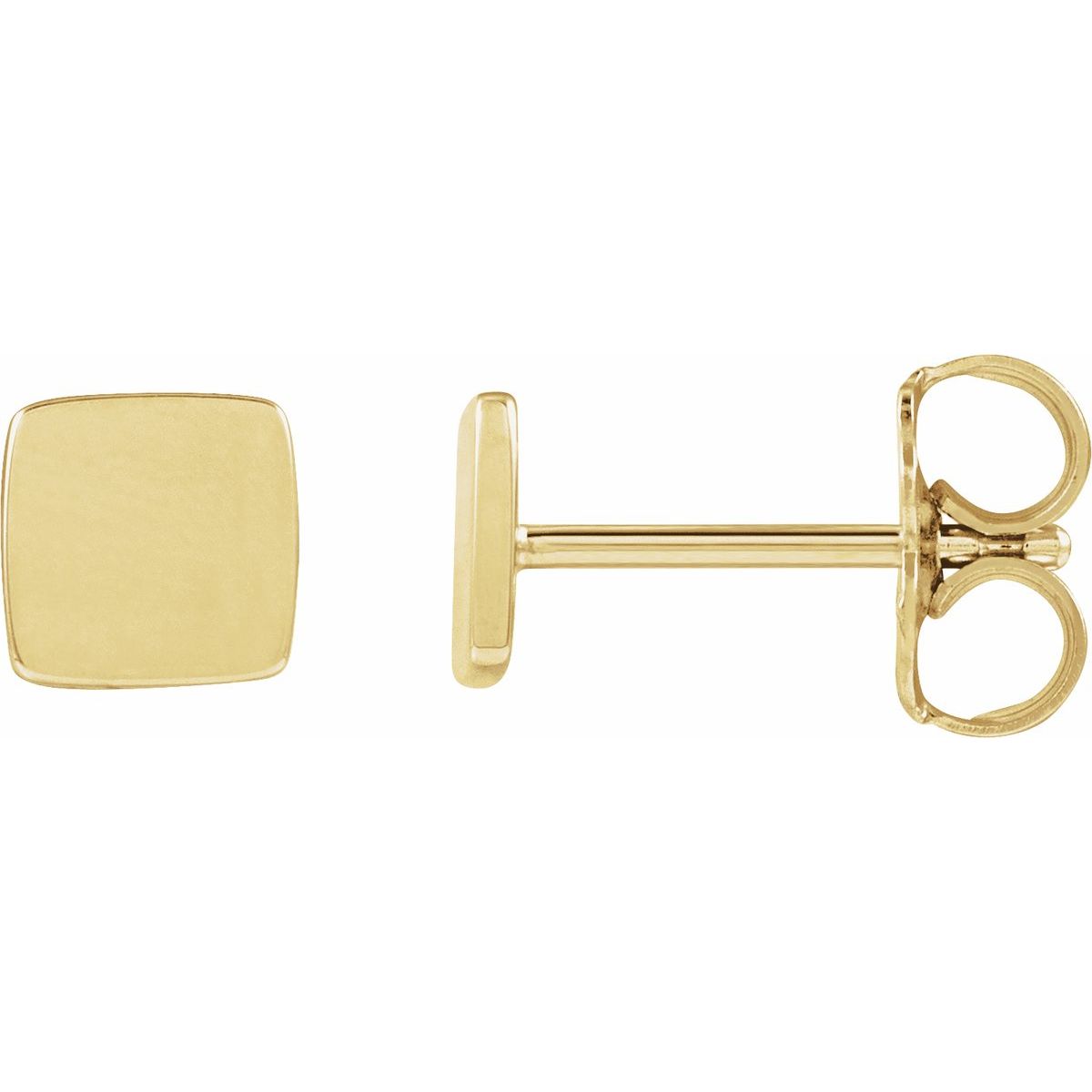 Engravable Geometric Stud Earrings (5 X 5 Mm)