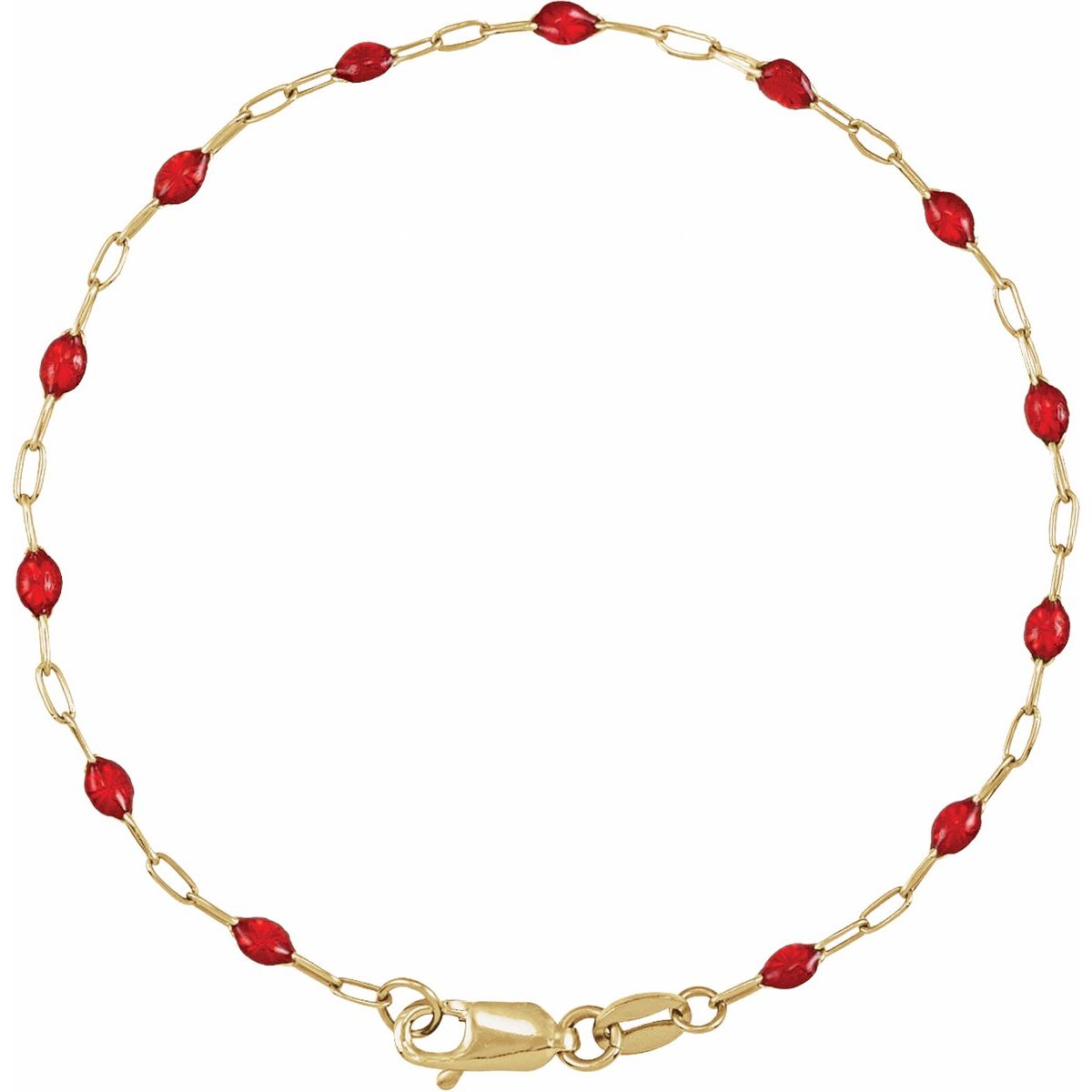 1.6 mm Enamel Bead Paperclip-Style Chain Bracelet (1.6 Mm / 7 In) - gallery - Series CH1290