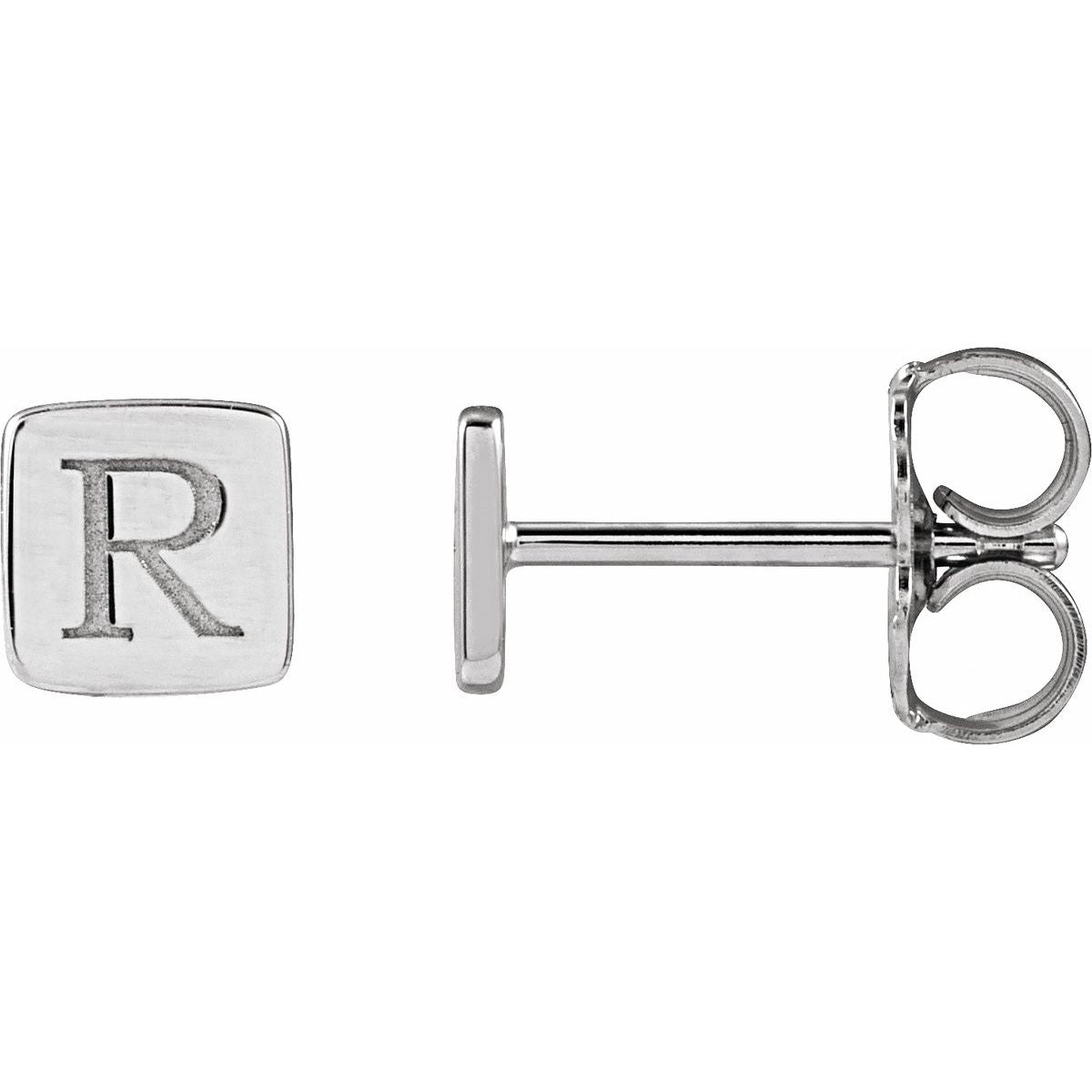Engravable Geometric Stud Earrings (5 X 5 Mm)