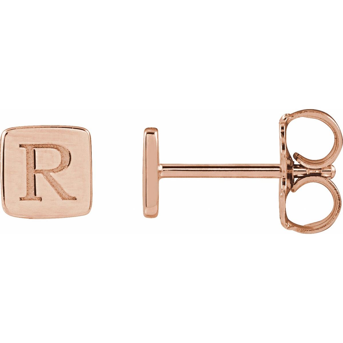 Engravable Geometric Stud Earrings (5 X 5 Mm)