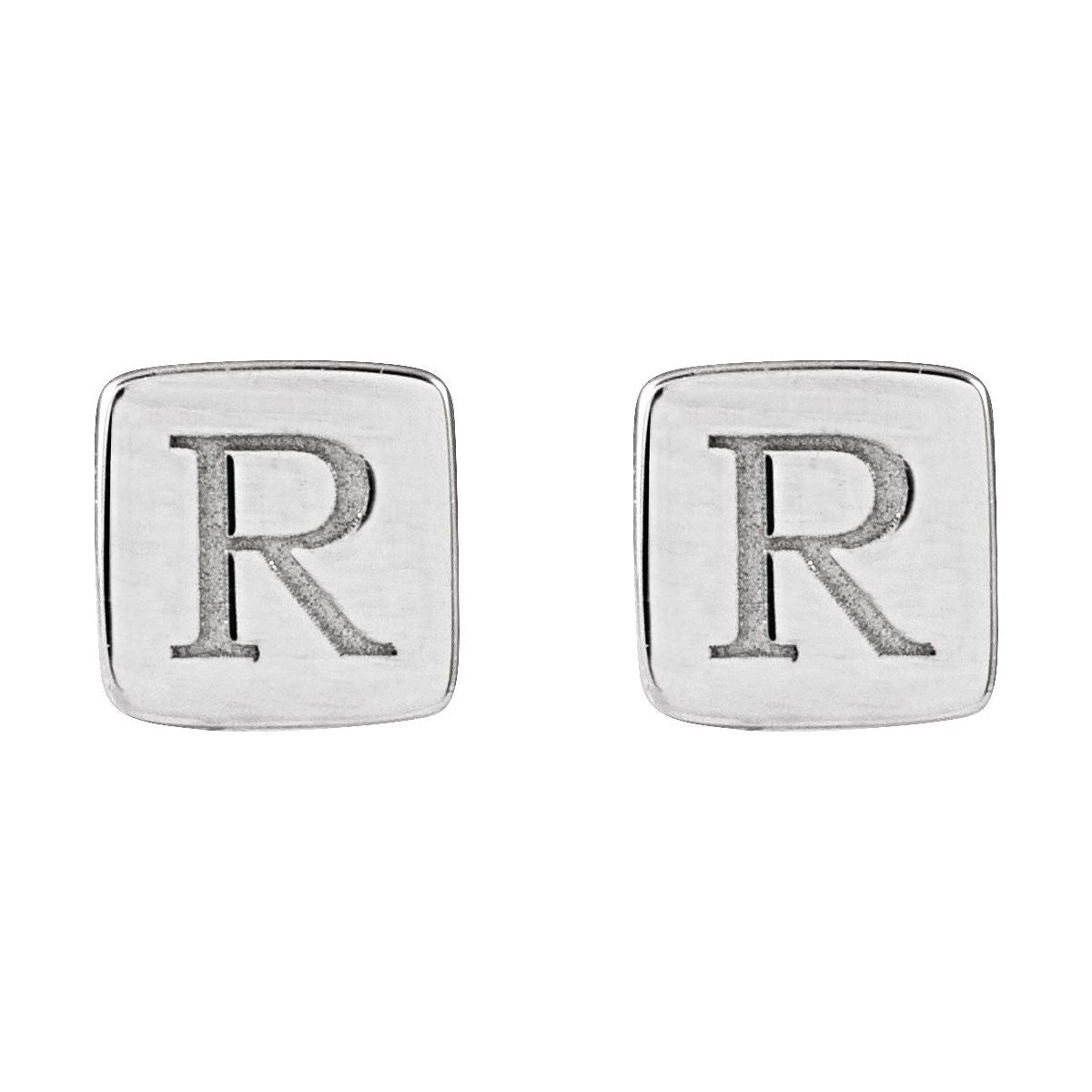 Engravable Geometric Stud Earrings (5 X 5 Mm)