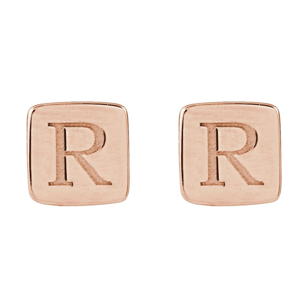 Engravable Geometric Stud Earrings (5 X 5 Mm)
