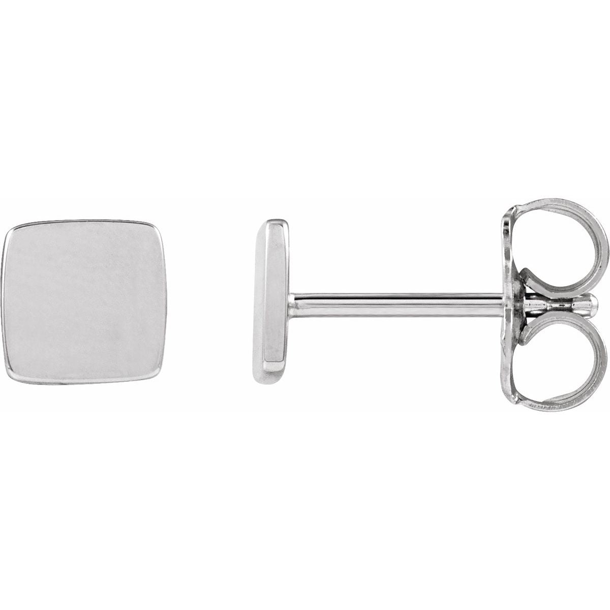 Engravable Geometric Stud Earrings (5 X 5 Mm)