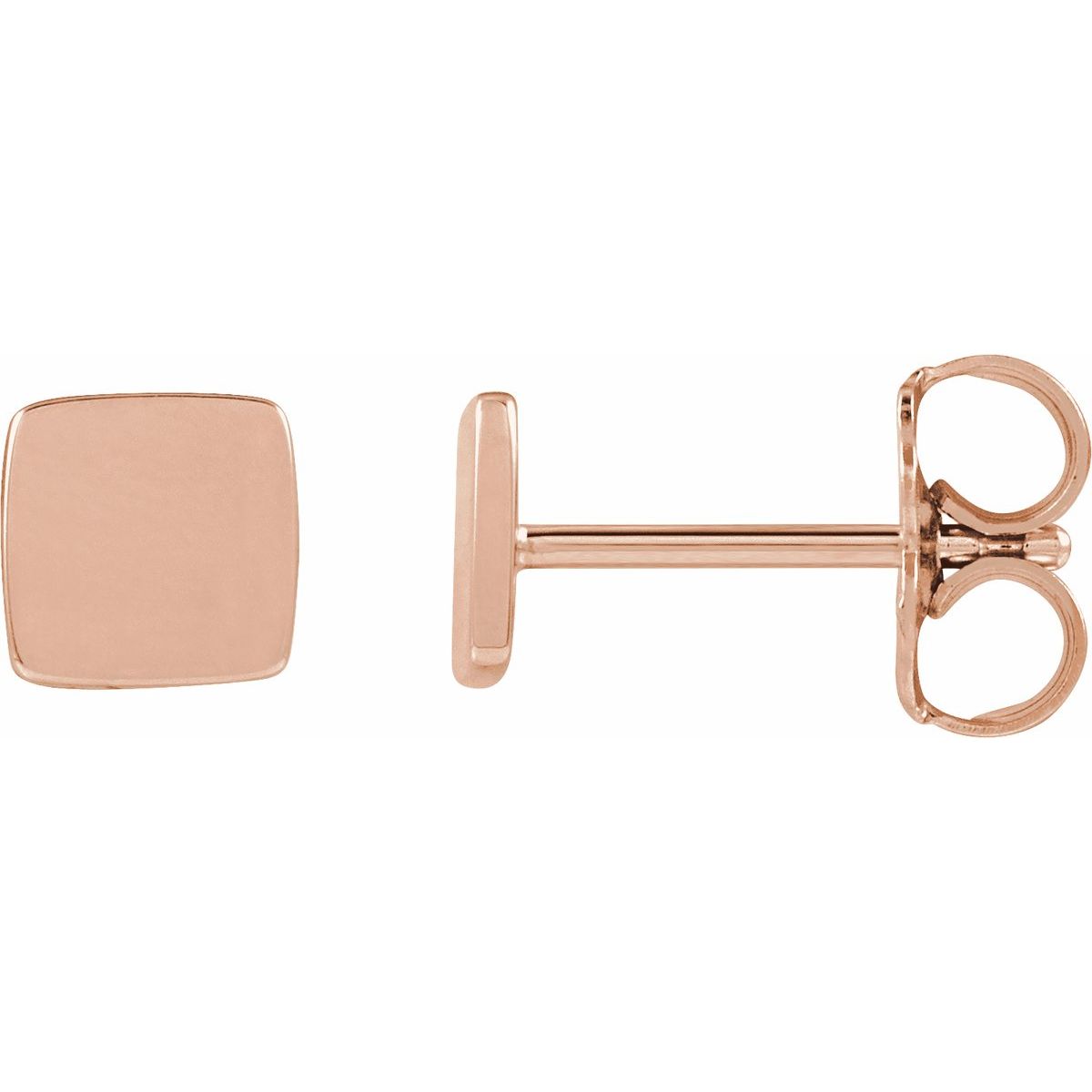 Engravable Geometric Stud Earrings (5 X 5 Mm)