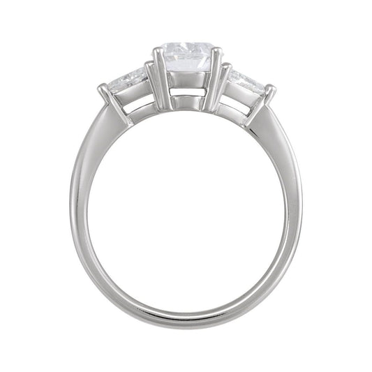 Oval Three-Stone Engagement Ring Semi-Mount - gallery - Series 121907