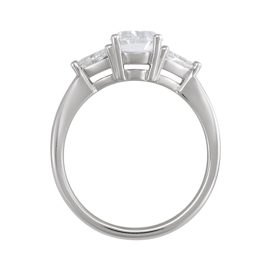 Oval Three-Stone Engagement Ring Semi-Mount - gallery - Series 121907