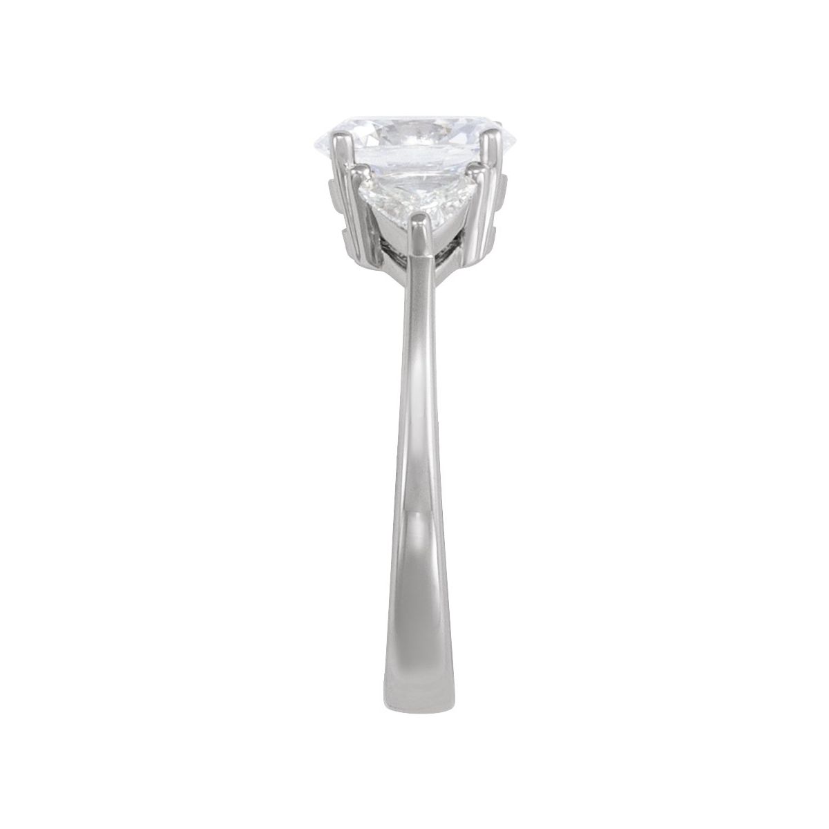 Oval Three-Stone Engagement Ring Semi-Mount - gallery - Series 121907