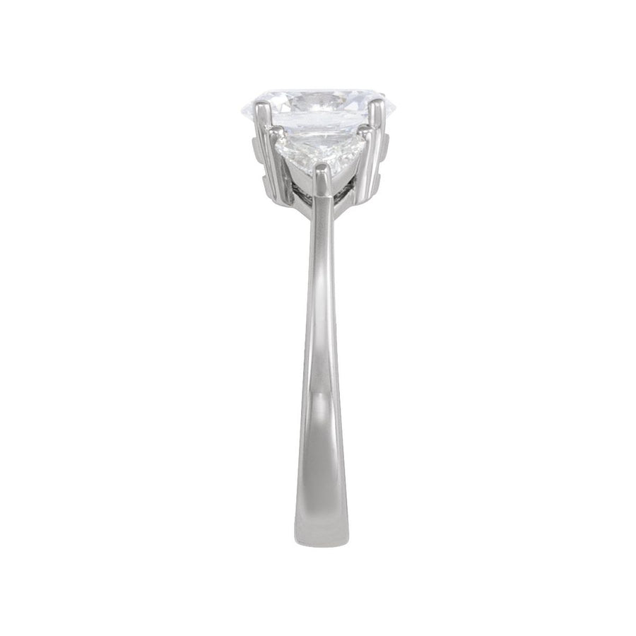 Oval Three-Stone Engagement Ring Semi-Mount - gallery - Series 121907