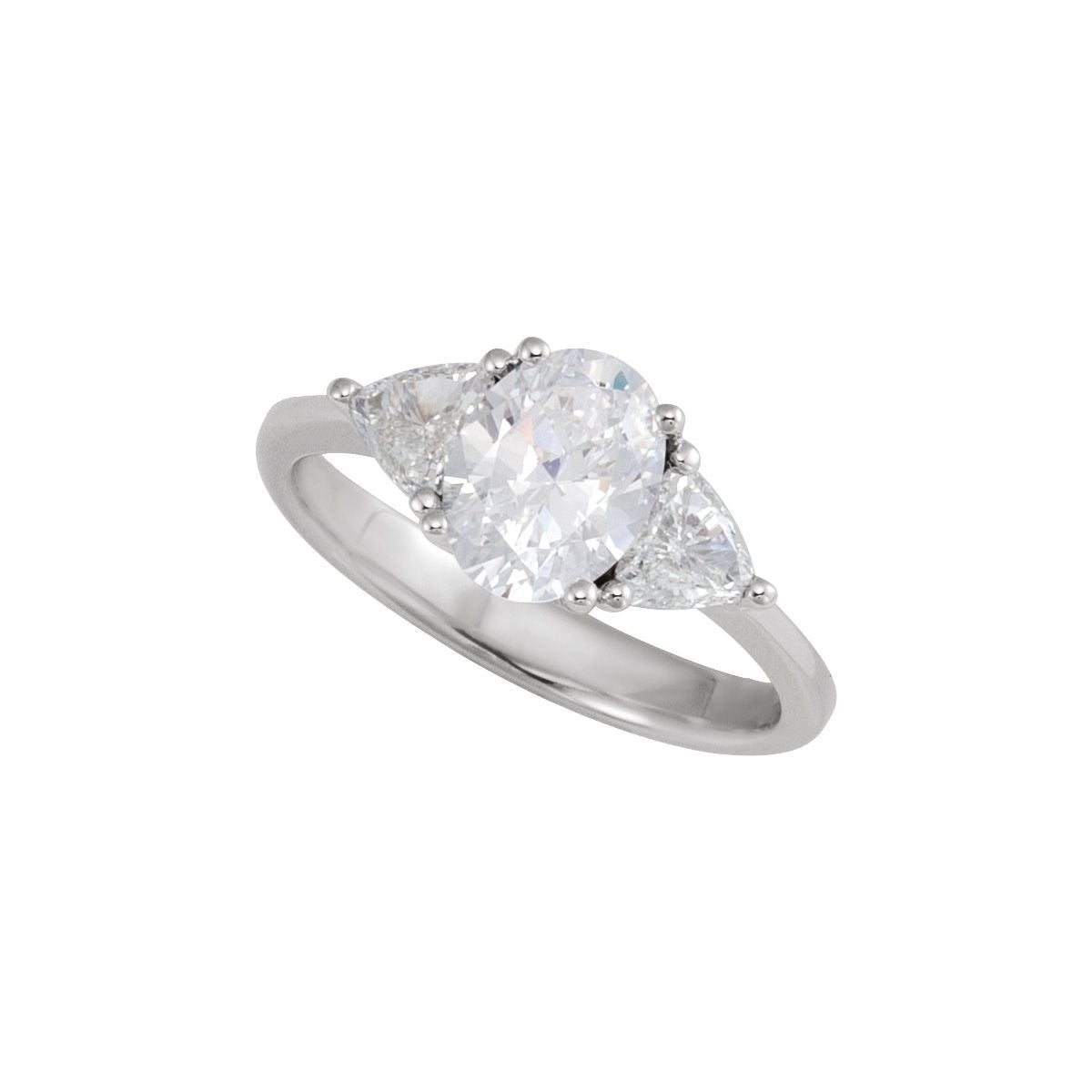 Oval Three-Stone Engagement Ring Semi-Mount - gallery - Series 121907