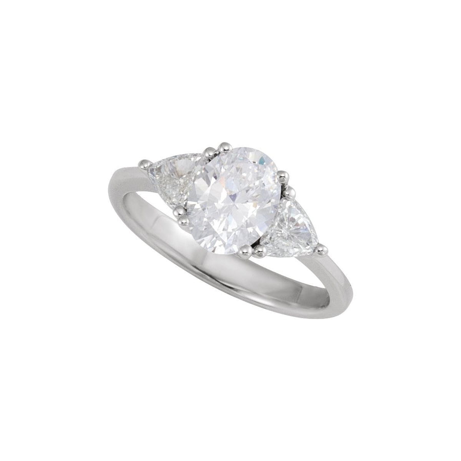 Oval Three-Stone Engagement Ring Semi-Mount - gallery - Series 121907