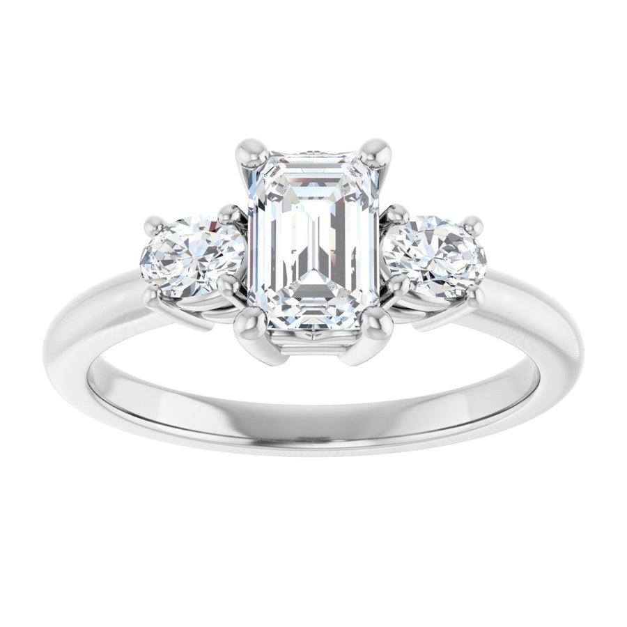Emerald Three-Stone Engagement Ring Semi-Mount - gallery - Series 127205