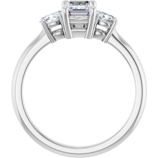 Emerald Three-Stone Engagement Ring Semi-Mount - gallery - Series 127205