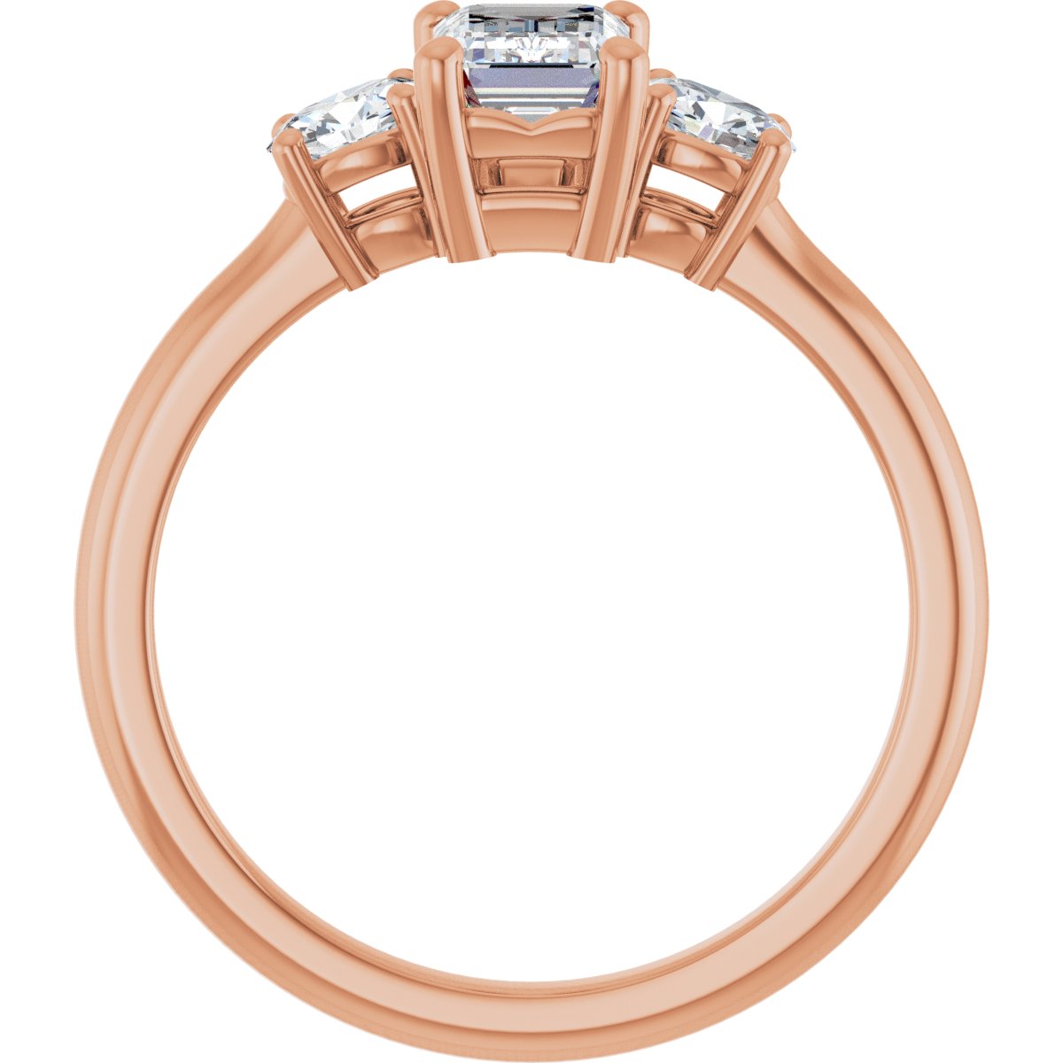 Emerald Three-Stone Engagement Ring Semi-Mount - gallery - Series 127205