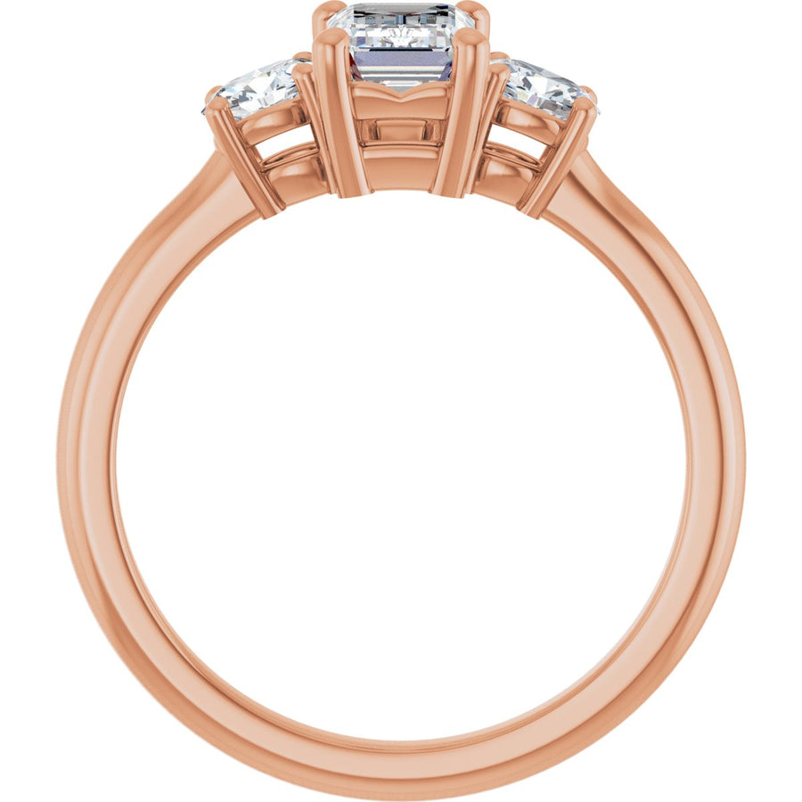 Emerald Three-Stone Engagement Ring Semi-Mount - gallery - Series 127205