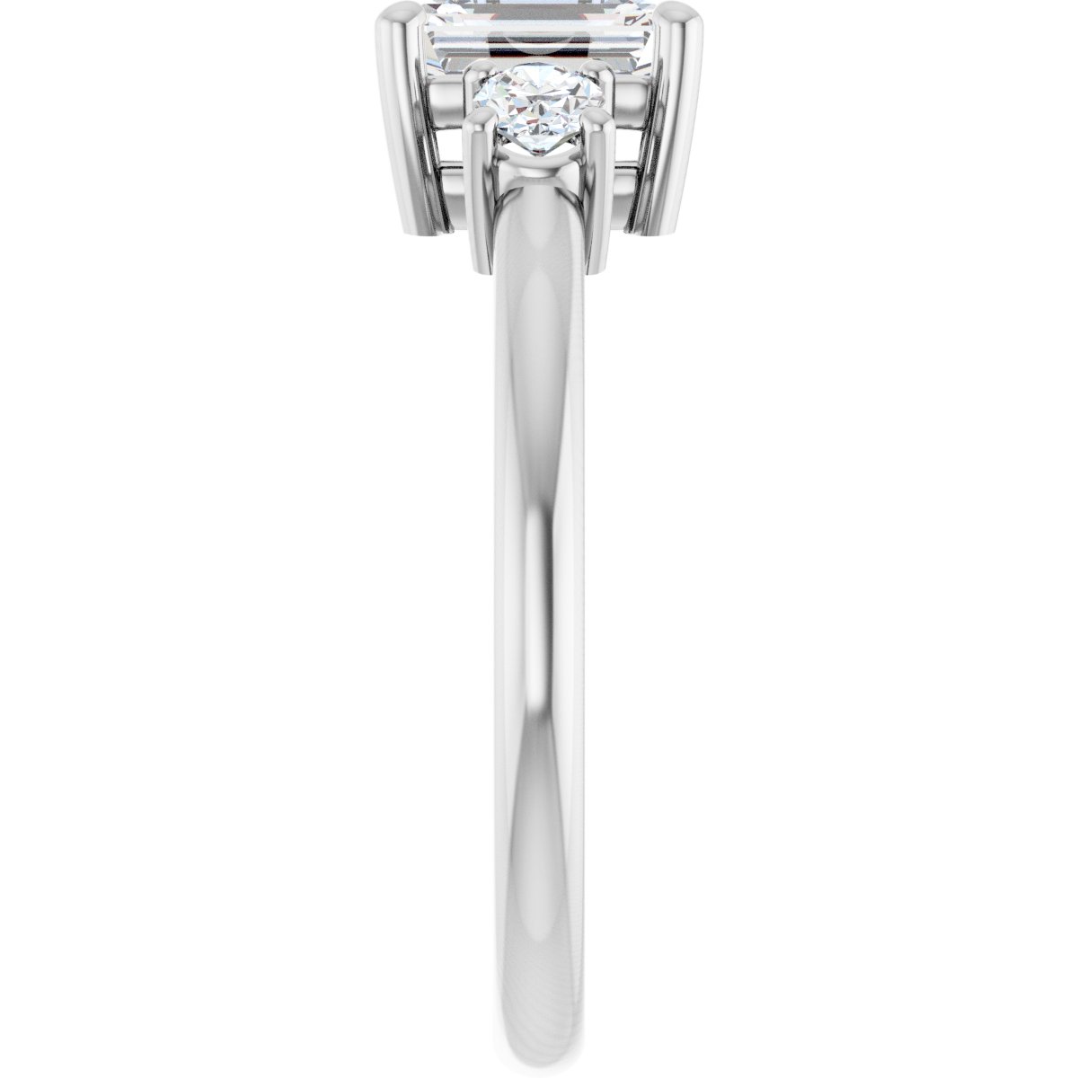 Emerald Three-Stone Engagement Ring Semi-Mount - gallery - Series 127205