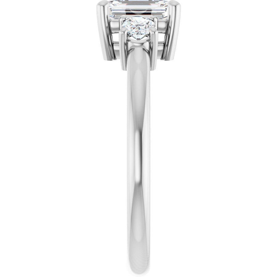 Emerald Three-Stone Engagement Ring Semi-Mount - gallery - Series 127205