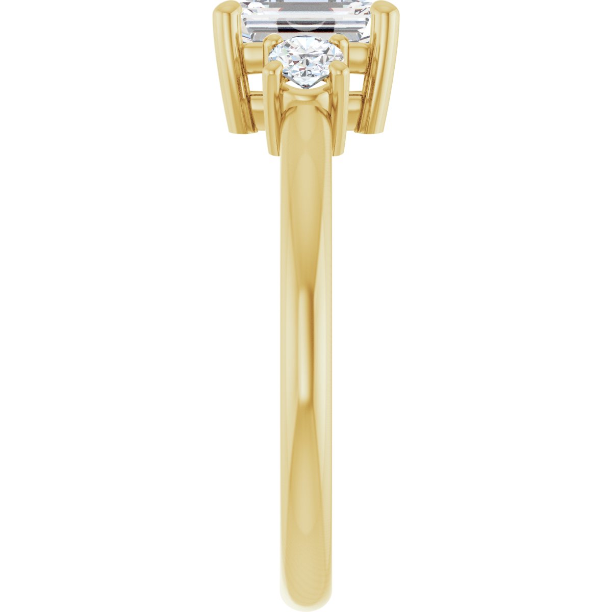 Emerald Three-Stone Engagement Ring Semi-Mount - gallery - Series 127205