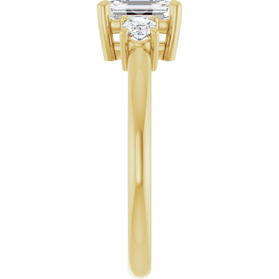Emerald Three-Stone Engagement Ring Semi-Mount - gallery - Series 127205