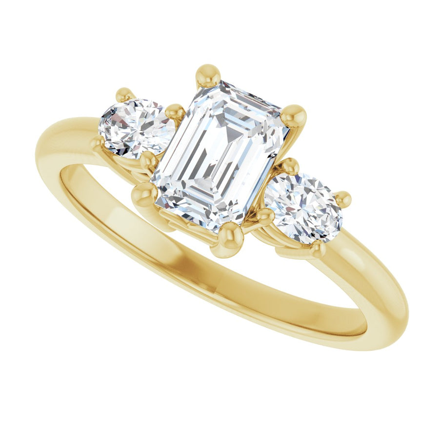 Emerald Three-Stone Engagement Ring Semi-Mount - gallery - Series 127205