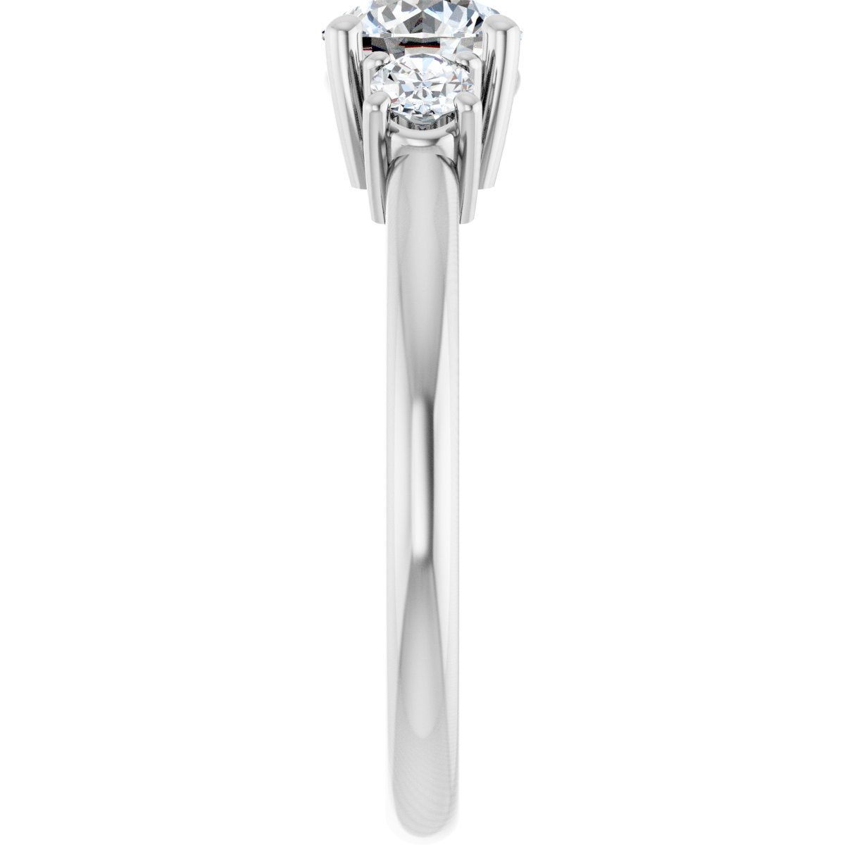 Round Three-Stone Engagement Ring Semi-Mount - gallery - Series 127205