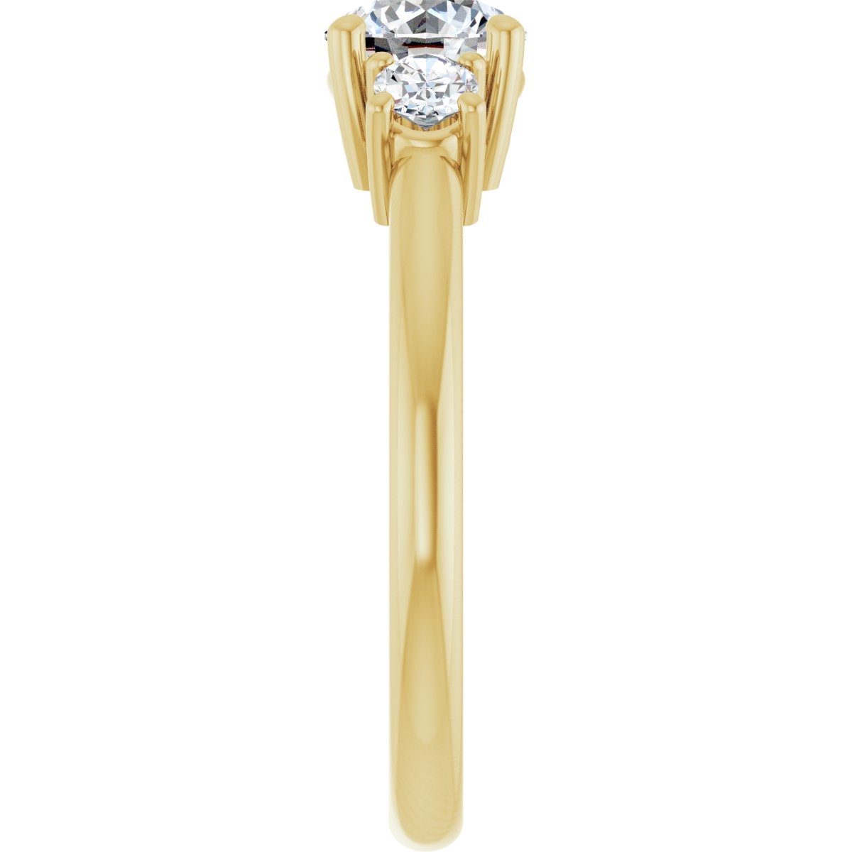 Round Three-Stone Engagement Ring Semi-Mount - gallery - Series 127205