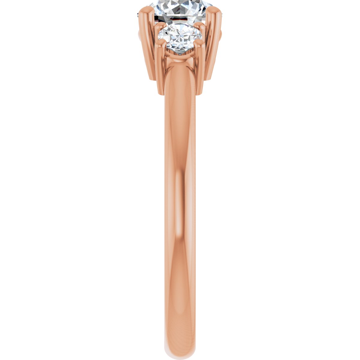 Round Three-Stone Engagement Ring Semi-Mount - gallery - Series 127205