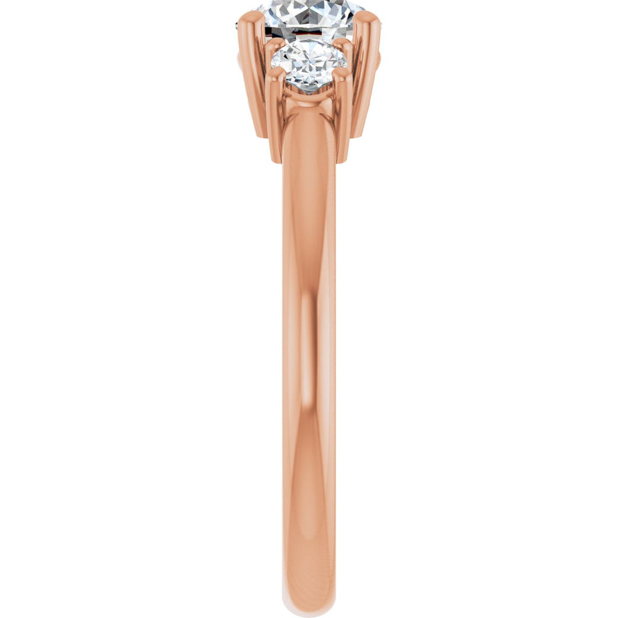 Round Three-Stone Engagement Ring Semi-Mount - gallery - Series 127205