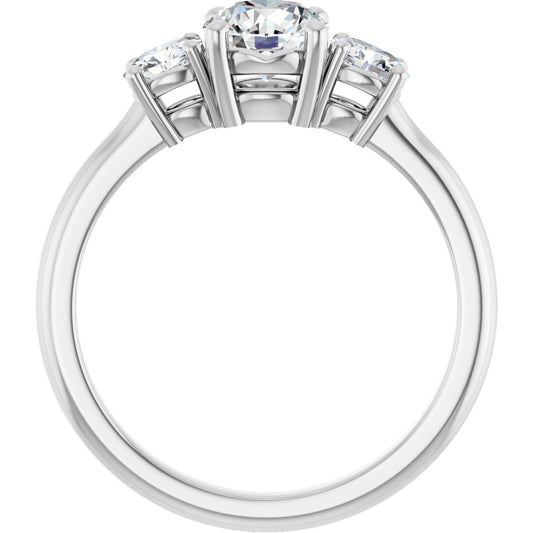 Round Three-Stone Engagement Ring Semi-Mount - gallery - Series 127205