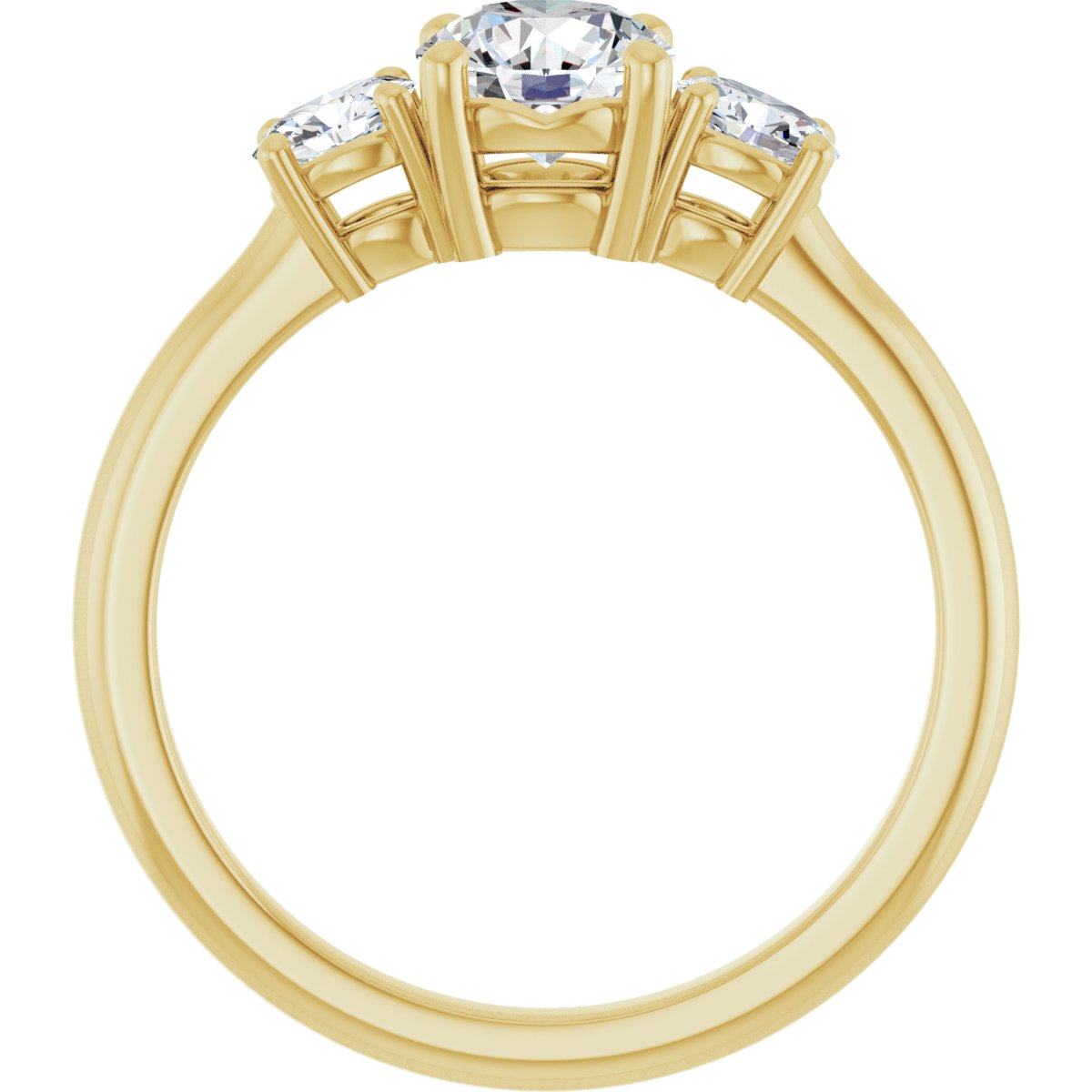Round Three-Stone Engagement Ring Semi-Mount - gallery - Series 127205