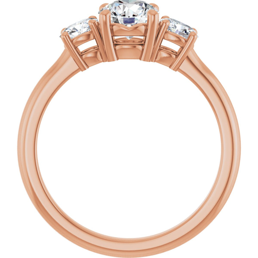 Round Three-Stone Engagement Ring Semi-Mount - gallery - Series 127205