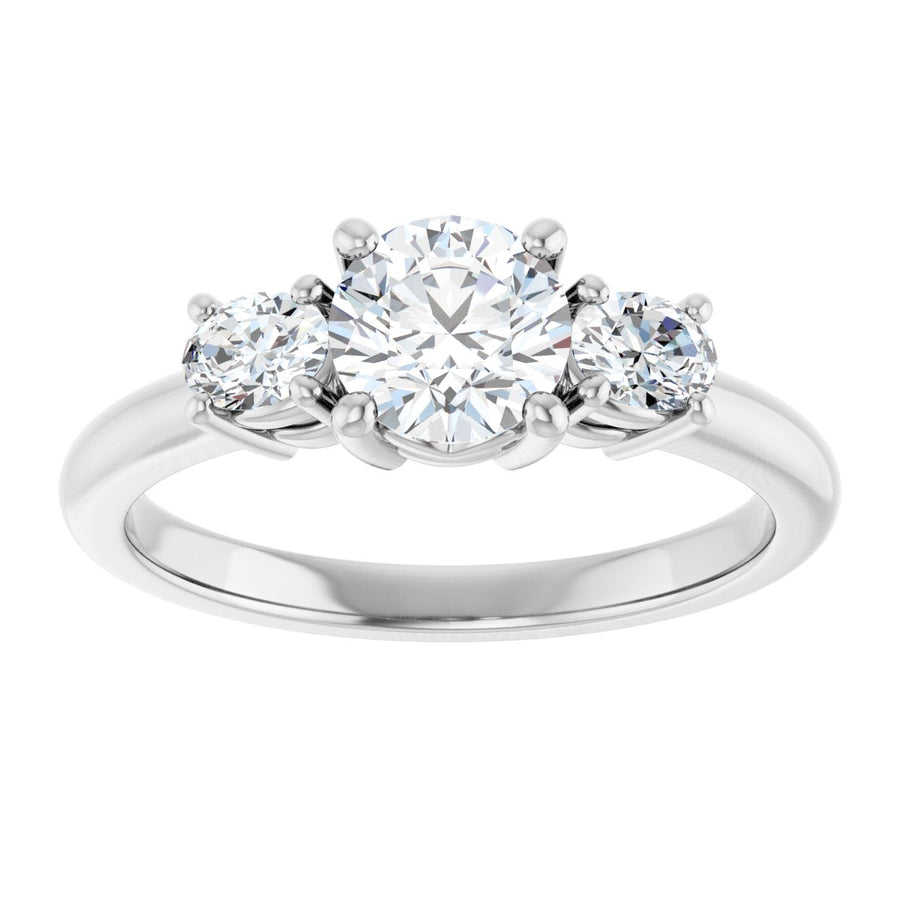 Round Three-Stone Engagement Ring Semi-Mount - gallery - Series 127205