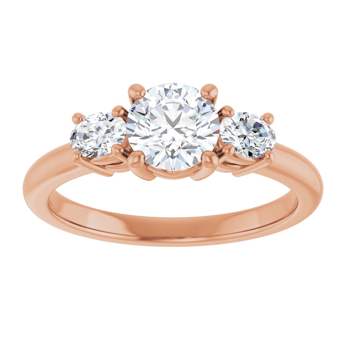 Round Three-Stone Engagement Ring Semi-Mount - gallery - Series 127205
