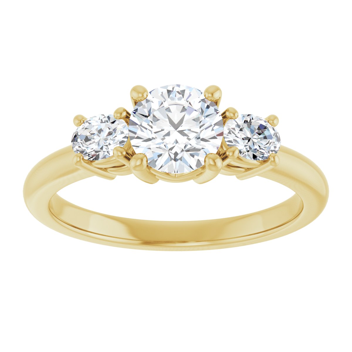 Round Three-Stone Engagement Ring Semi-Mount - gallery - Series 127205