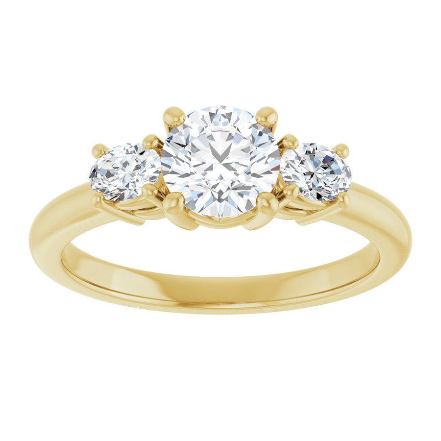 Round Three-Stone Engagement Ring Semi-Mount - gallery - Series 127205