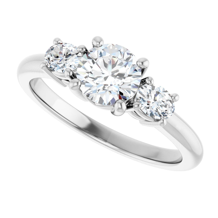 Round Three-Stone Engagement Ring Semi-Mount - gallery - Series 127205
