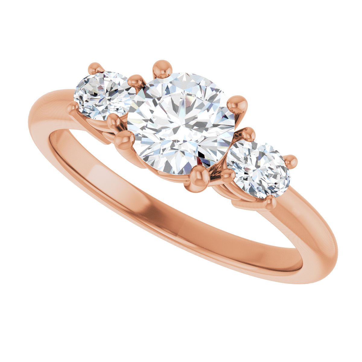 Round Three-Stone Engagement Ring Semi-Mount - gallery - Series 127205