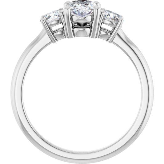 Oval Three-Stone Engagement Ring Semi-Mount - gallery - Series 127205