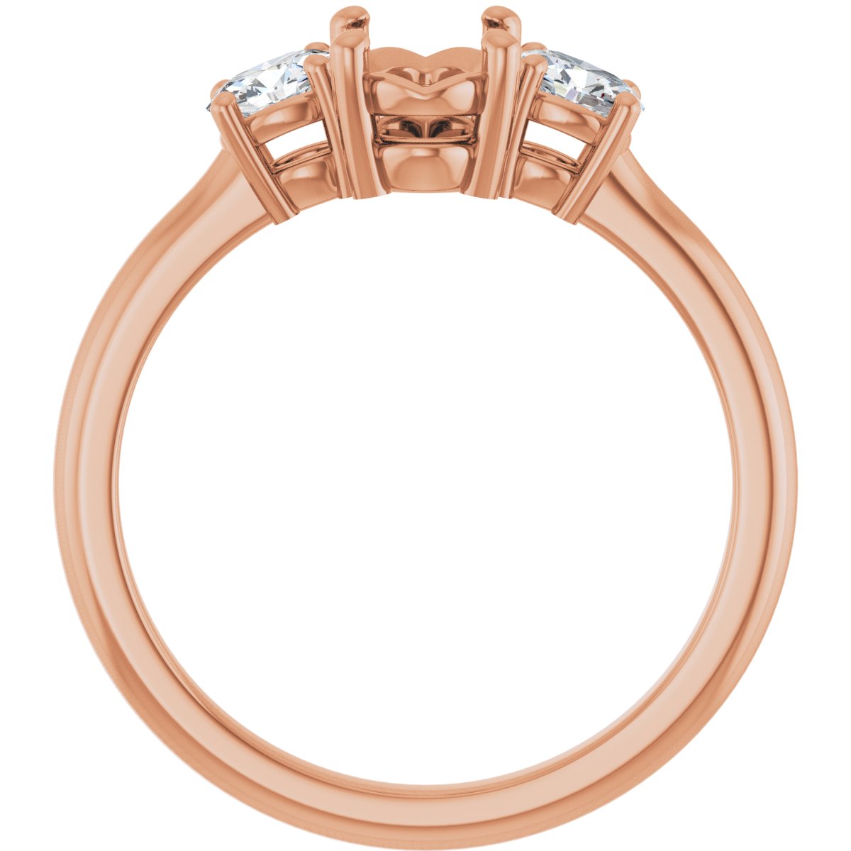 Oval Three-Stone Engagement Ring Semi-Mount - gallery - Series 127205