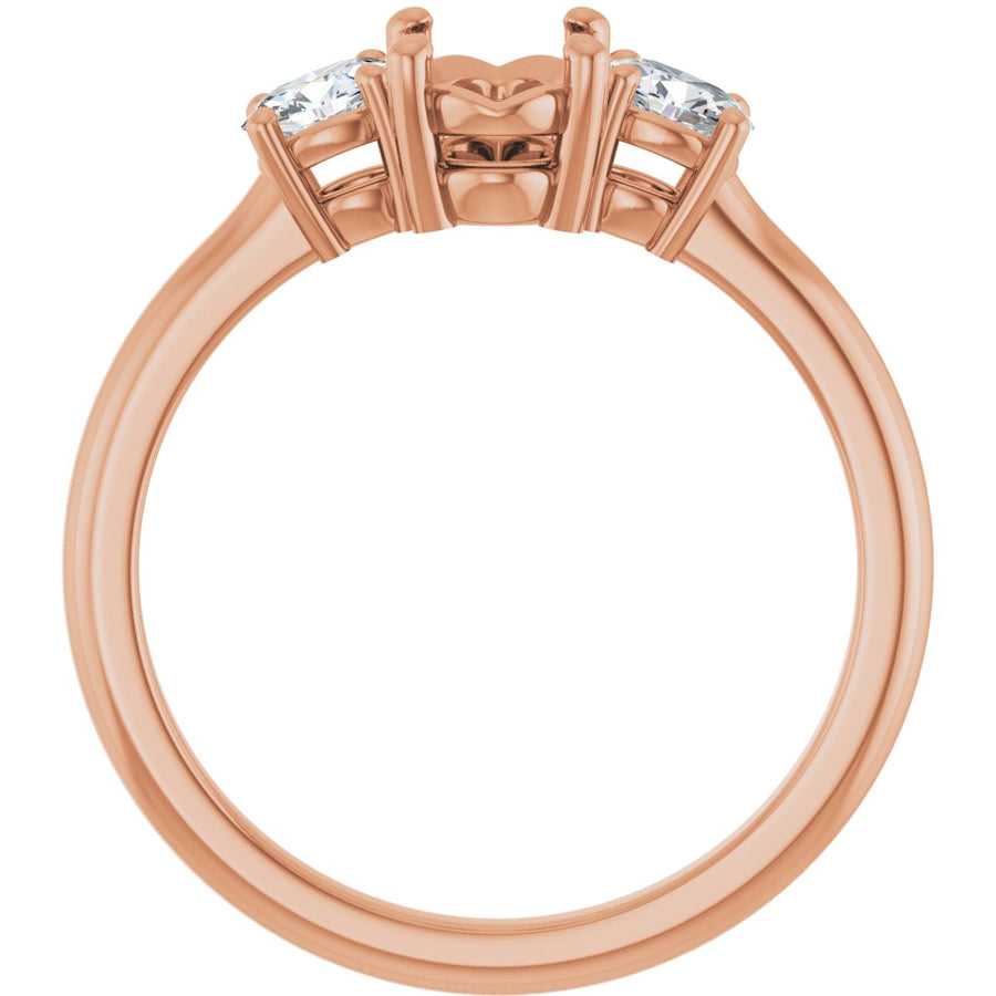 Oval Three-Stone Engagement Ring Semi-Mount - gallery - Series 127205