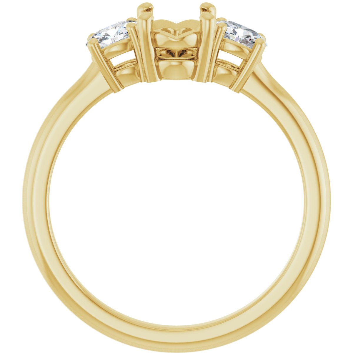 Oval Three-Stone Engagement Ring Semi-Mount - gallery - Series 127205