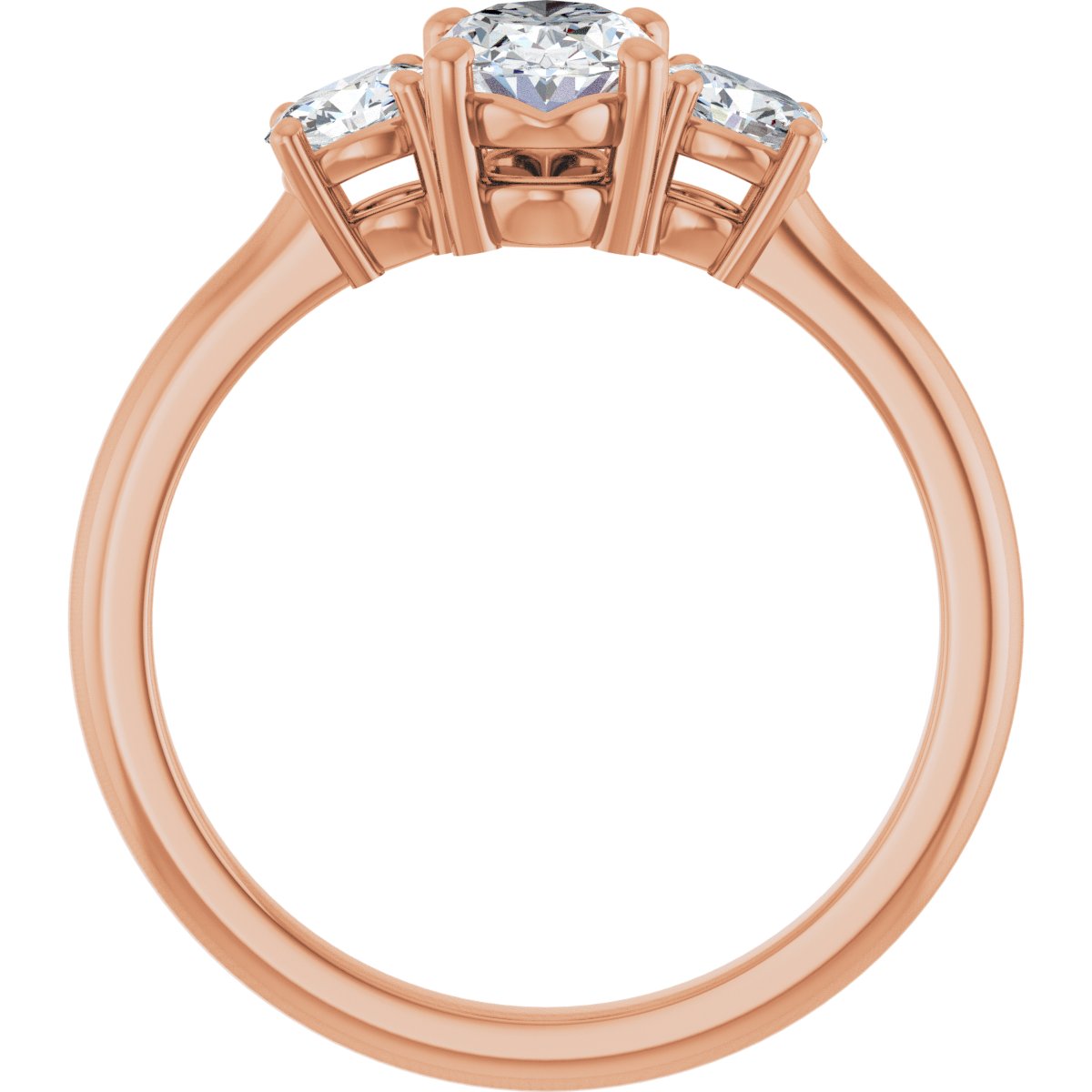 Oval Three-Stone Engagement Ring Semi-Mount - gallery - Series 127205