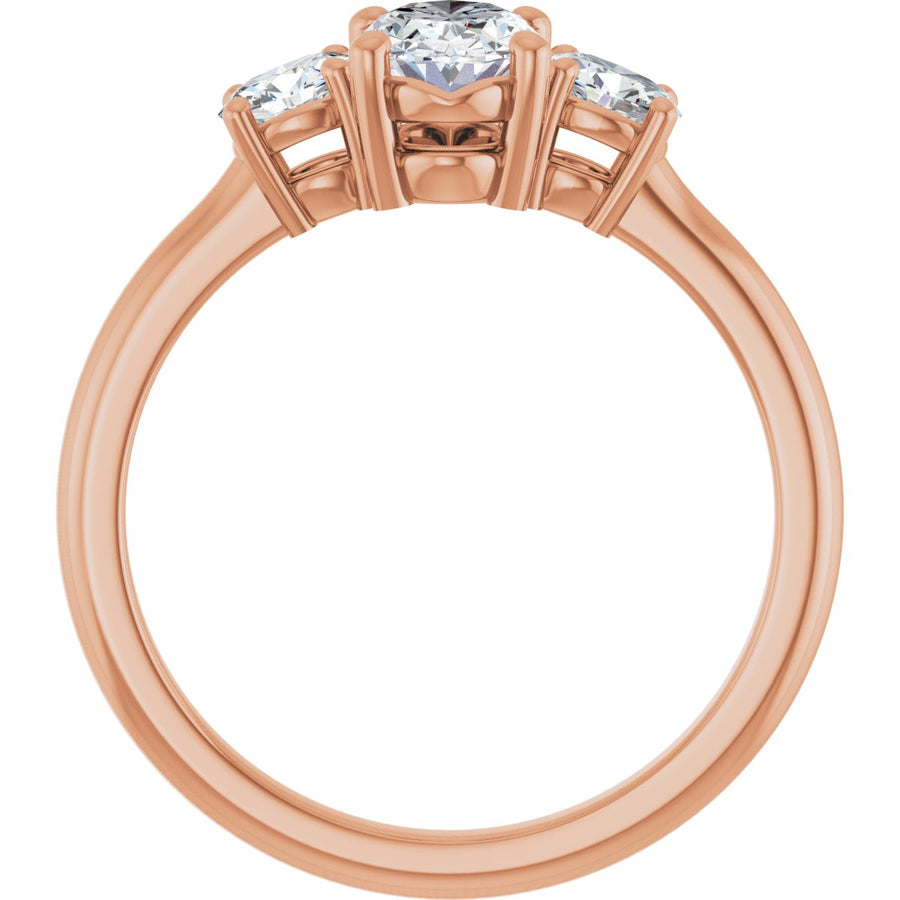 Oval Three-Stone Engagement Ring Semi-Mount - gallery - Series 127205