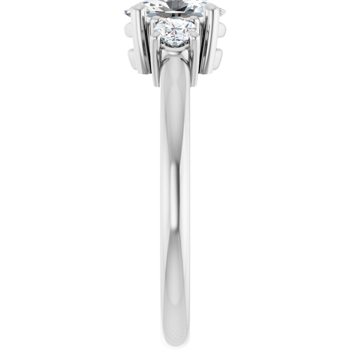 Oval Three-Stone Engagement Ring Semi-Mount - gallery - Series 127205